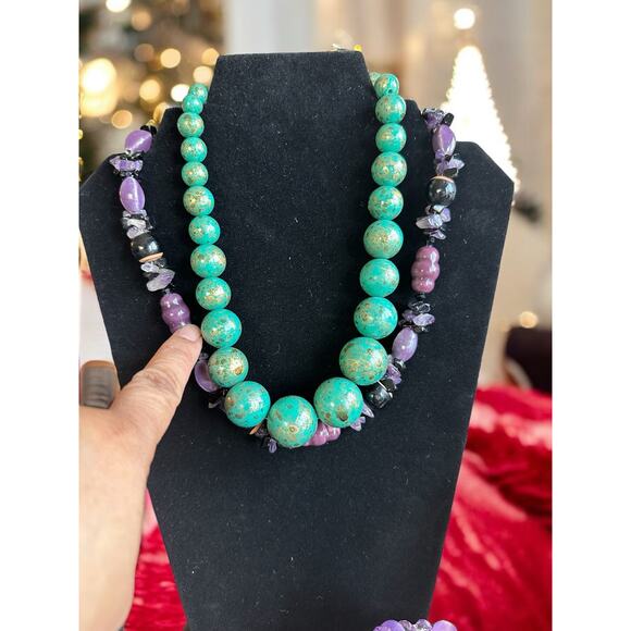 Shades of Green and Purple Jewelry Lots. Pre-Owned and Vintage. - Picture 8 of 16